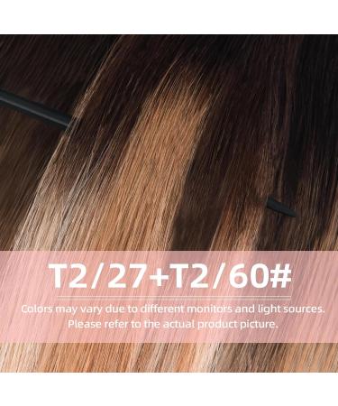 Vlasy Clip in Hair Extensions Human Hair 16 Inch (80 g) 7 Pieces Straight Natural Thick Weft Seamless Real Human Hair Extensions for Women - T2/27+T2/60 - Buy Online on SooperMarket.com
