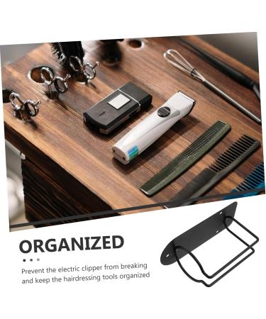Angoily Clipper Stand | Wall-Mounted Stainless Steel Hair Clipper Organizer for Barbers | Sleek Black Design | 12.5x6cm - Buy Online on SooperMarket.com