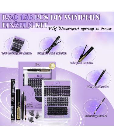 Lash Extension Set - 156 PCs Individual Eyelash Extensions with Glue & Remover for DIY - Premium Quality Bootes Kit - Buy Online on SooperMarket.com