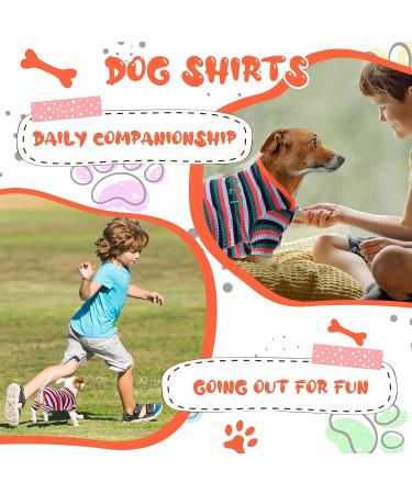 6-Piece Classic Striped Dog Pajama Set | Stretchable & Colorful | Soft Cotton Knitted Jumpsuit for Small Dogs & Cats | Warm & Lightweight Pet Clothes (Medium) - Buy Online on SooperMarket.com
