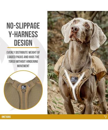 OneTigris Y-Shaped Dog Backpack No Pull CAMLUS Dog Saddle Bag | Lightweight Dog Pack for Hiking, Hunting, Camping | Medium Brown - Buy Online on SooperMarket.com