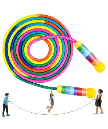 Springs rope long 5m rope jumping for multiplayer groups rope with wooden handles for children and adults school sports outdoor activities fitness training