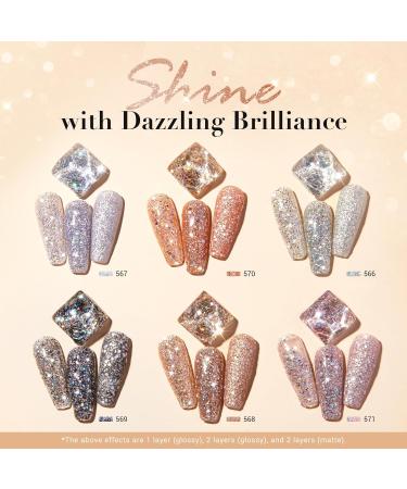 AZUREBEAUTY Dip Powder Nail Set - 6 Colors Glittery Chrome Dipping Powder Kit for Perfect Manicure - No Nail Lamp Needed - Buy Online on SooperMarket.com
