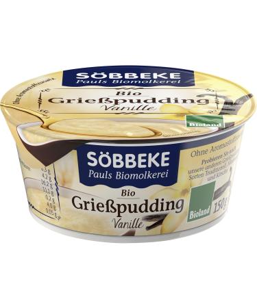 S bbeke Organic Semolina Pudding Vanilla (6 x 150 gr)