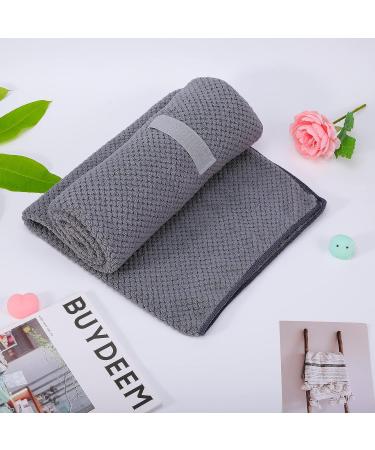Super Absorbent Microfiber Hair Towel Wrap for Women - Quick Dry Turban for Wet Curly Long Thick Hair - Anti Frizz & Hands-Free Drying Towel (Grey) - Buy Online on SooperMarket.com