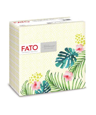 FATO - dry paper napkins airlaid textile effect pack with 50 napkins format 40x40 folded in 4 Tropicana Decor Tropical
