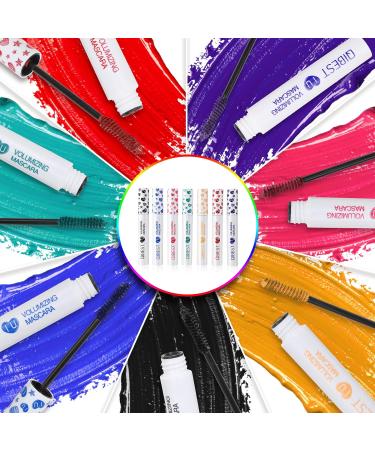Luxsea Waterproof Colorful Mascara 7 Colors Long Lasting Volumizing Eyeliner Bundle - Multicolor - Buy Online on SooperMarket.com