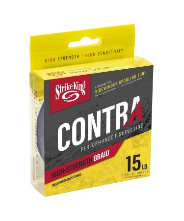 Strike King Contra Braid Performance Fishing Line, 300-Yards Green 300-yard/15-pound