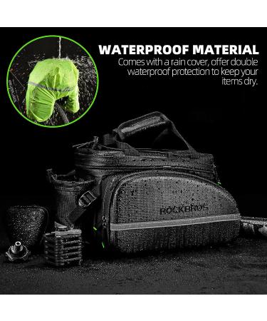 ROCKBROS Waterproof Carbon Leather Bike Rack Trunk Bag - Rear Seat Cargo Pannier Handbag - Buy Online on SooperMarket.com