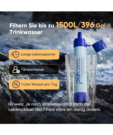 PureWell Portable Water Filter - Removes 99.99% Pollutants for Hiking Trekking & Travel - 1 Pack - Buy Online on SooperMarket.com