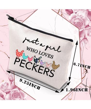 BDPWSS Chicken Lover Gifts: Funny Chicken Lady Makeup Travel Bag for Women - Just a Girl Who Loves Peckers - Buy Online on SooperMarket.com