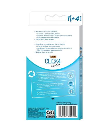 BIC Soleil Bella Click Women's 4-Blade Disposable Razor - 1 Handle & 4 Cartridges - Buy Online on SooperMarket.com