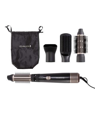 Remington Blow and Dry Caring Air Styler - Hair Dryer Hot Brush and Hair Curler for Mid to Long Length Hair 4 Attachments 1000 Watts AS7500 - Black