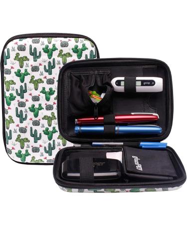 Glucology Classic Diabetes Travel Essentials - Diabetes Classic Case and 3 Pack of Pocket needle bins (Cactus Classic Case) - Buy Online on SooperMarket.com