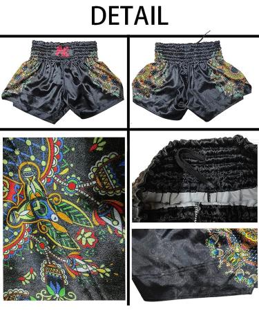 Men's Red Cross X Muay Thai Boxing Shorts - Large Lotus | Gym Sports Trunks - Buy Online on SooperMarket.com