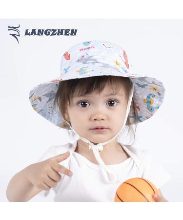 LANGZHEN Baby Girls Sun Protection Hat | Adjustable Toddler Kids Wide Brim Play Hat with Chin Strap | Octopus Design | 1-2 Years - Buy Online on SooperMarket.com