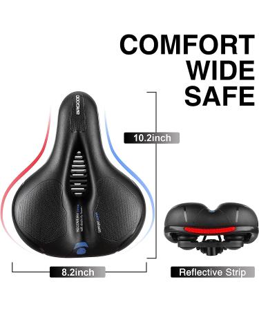BRGOOD Men's Bike Seat - Waterproof with Dual Shock Absorbing Balls, Memory Foam Padding - Universal Fit for Exercise Bike/Cruiser - 10.2x8.2 inches - Buy Online on SooperMarket.com