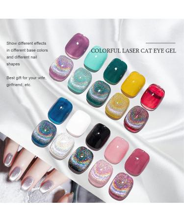 Holographic Nail Polish Glitter Nail Art Gel Color with Different Effect for Home Use in Salon 8ml - Buy Online on SooperMarket.com