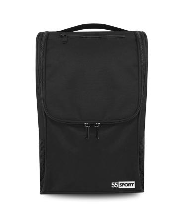 55 Sport Ventilated Football Shoe Bag with Zipper Pocket One Size Black