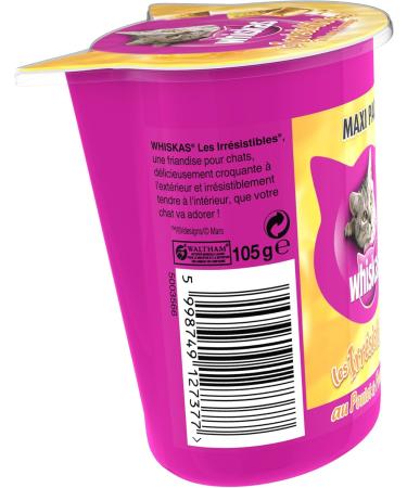 Buy WHISKAS Les Irr sistibles Chicken & Cheese Maxi Pack (105g x10) - Premium Cat Treats for Adult Cats - International Shipping Available - Buy Online on SooperMarket.com