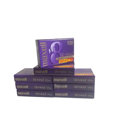 8 PACK MAXELL XR-METAL 120 PROFESSIONAL 8MM Hi8 60 min. TAPES