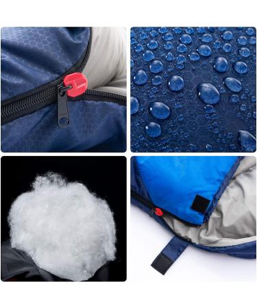 BISINNA 4 Season Backpacking Sleeping Bag with Pillow - Waterproof Lightweight Warm Washable for Adults Kids - Ideal for Camping Hiking Mountaineering - Blue (Right Zipper) - Buy Online on SooperMarket.com