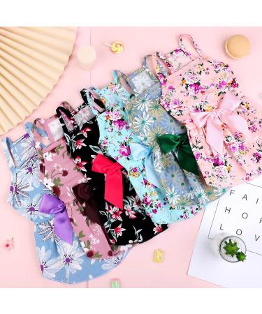 Pedgot 6 Pack Dog Bowknot Floral Dress - Skin-Friendly Pet Princess Sundress for Summer - Medium - Buy Online on SooperMarket.com