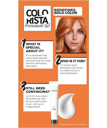 L'Or al Paris Colorista Permanent Gel Hair Dye - Copper | Long-Lasting Vibrant Color with High-Intensity Hues for Up to 3x More Shine - Buy Online on SooperMarket.com