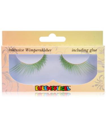 Eulenspiegel 001004 - Artificial eyelashes Witch Green 1 ml special eyelash glue instructions for carnival Halloween theme party