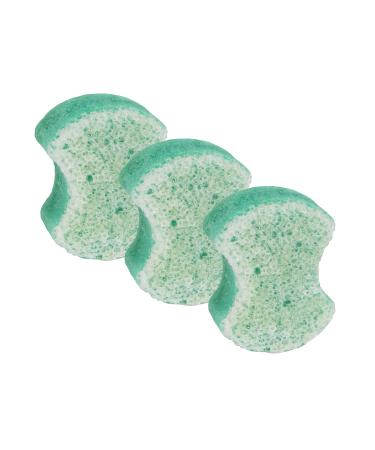 Spongeables Pediscrub Foot Buffer The Soap In The Sponge Contains Peppermint and Tea Tree Oil for Exfoliating 20+ Washes Mint Scent, Green, 3 Count Spongeables Pedi-Scrub Mint, 3pk
