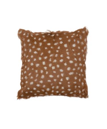Creative Co-Op Goat Fur Cushion Pillow Brown & White