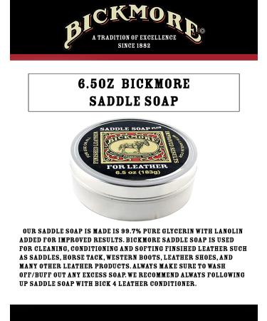 Bickmore Saddle Soap Plus - 6.5oz Leather Cleaner & Conditioner with Lanolin - Restore & Protect Your Leather - Buy Online on SooperMarket.com