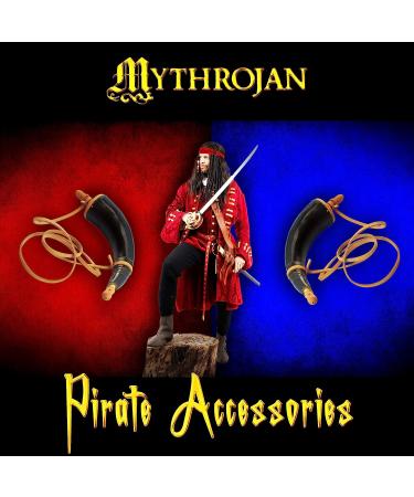Mythrojan Hand Carved Black Powder Horn for Rifles - Civil War Reenactment Accessory - Buy Online on SooperMarket.com