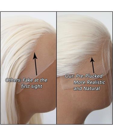 Platinum Blonde Synthetic Lace Front Wig for Black Women - Long Straight Heat Resistant Fiber Hair for Cosplay and Daily Wear - Buy Online on SooperMarket.com