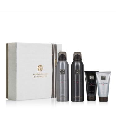 RITUALS Samurai Classic Invigorating Gift Set for Men - Includes 2 Foaming Shower Gels, Body Moisturizer & Shaving Cream with Bamboo & Sandalwood - Medium