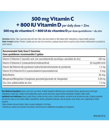 Emergen-C Immune+ 500mg Vitamin C Gummies Supplement Immune System Booster Elderberry 45 Gummies Elderberry 45 count (Pack of 1) - Buy Online on SooperMarket.com