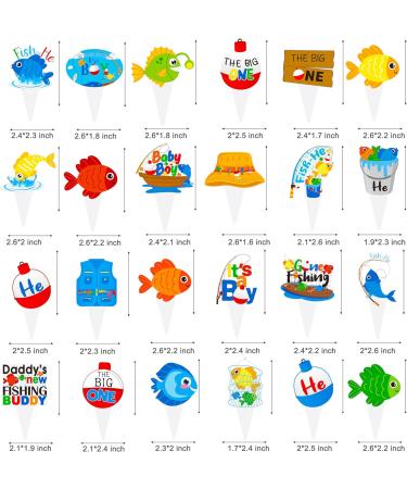 48pcs Gone Fishing Party Cupcake Toppers - Buy Online on SooperMarket.com