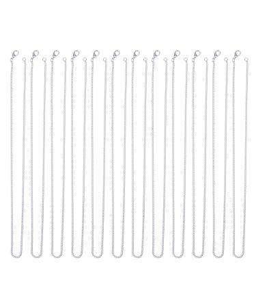 Outus 12 Pack Iron DIY Chain Necklaces Lobster Clasp Link Chain Necklaces Silver Plated (18 Inch)