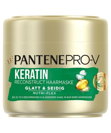 Pantene Pro-V Miracles smooth & silky keratin reconstruct hair mask (300 ml) for unruly hair hair treatment dry hair hair care shine anti-frizz 300 ml (1 Pack)