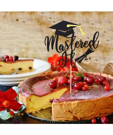 Arthsdite 1Pc Mastered It Cake Topper College Grad Class of 2024 Congratulations MBA Graduation Party Decorations Supplies - Black Glitter Black Mastered It Cake Topper - Buy Online on SooperMarket.com