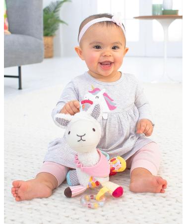 Skip Hop Bandana Buddies Llama Baby Toy - Multi-Sensory Teething Rattle with Textures - Buy Online on SooperMarket.com