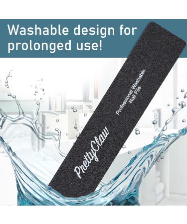 PrettyClaw | 10pc Professional Nail File 100/100 Grit Black Rectangle Acrylic Nail Files Plastic Center Double Sided Emery Board for Nails Washable 7 inch Nail File - Buy Online on SooperMarket.com
