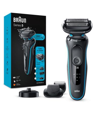 Braun Series 5cs Razor men electric shavers with 3 flexible blades beard trimmer M4500CS Turquoise & Series 5 Electrician Schauberopf 53b black