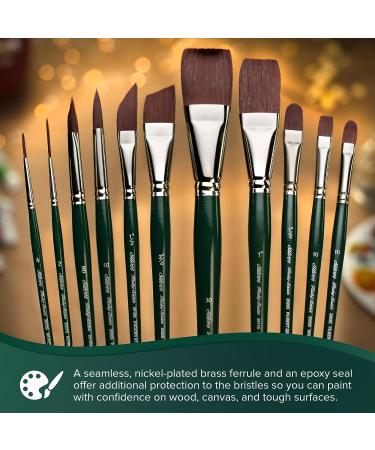 Silver Brush Limited 2503S1 Ruby Satin Filbert Brush Size 1 for Fluid Acrylics - Short Handle - Buy Online on SooperMarket.com