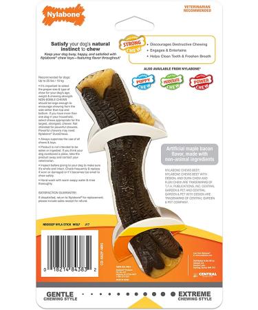 Nylabone Real Wood Stick Chew Toy - Maple Bacon Medium/Wolf Size - Buy Online on SooperMarket.com