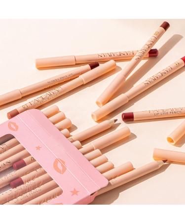 12-Piece Matte Lip Liner Pens Set - Long-Lasting & Creamy | Natural Lip Makeup Pencils - Buy Online on SooperMarket.com