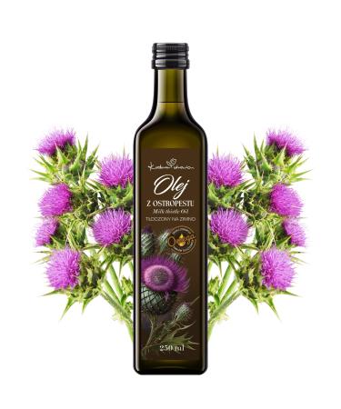 Kuchnia Zdrowia - Milk thistle oil unrefined 250ml - Cold pressed - Pure silymarin from milk thistle seeds - Vegan and gluten free