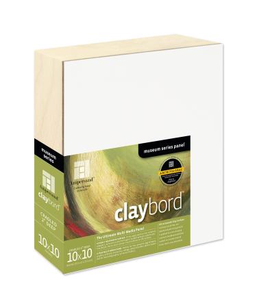 Ampersand Art Supply Wood Painting Panel: Museum Series Claybord, 10" x 10", 2" Cradled Profile