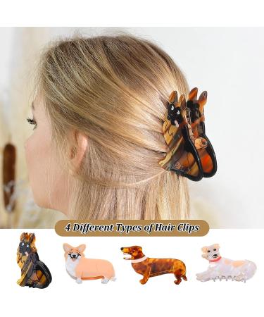 Meekoo Cute Dog Hair Clips - 4 Styles - Small Claw Clips for Women & Girls - Buy Online on SooperMarket.com