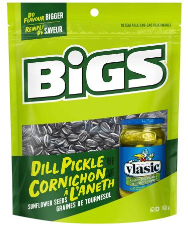 Bigs Sunflower Seeds Dill Pickle Flavour - 24x140g Bags 24 Count 140g (Pack of 24) Dill Pickle
